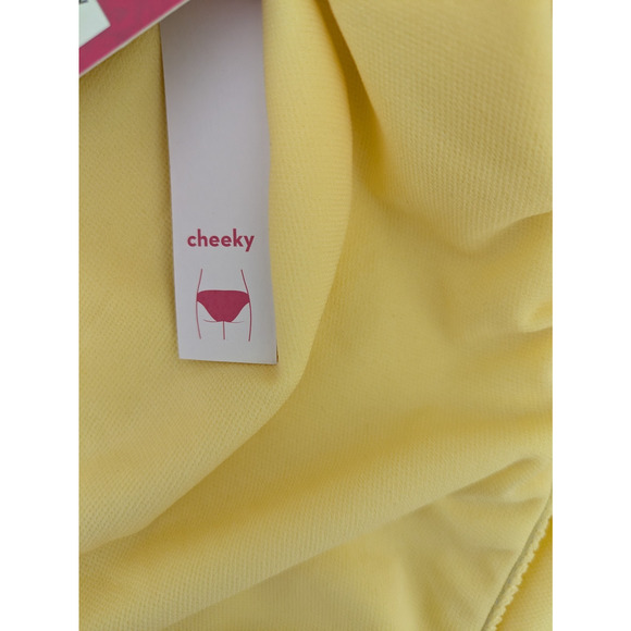 Juniors Plus Size Ribbed Cheeky Hipster Bikini Bottom Lightt Yellow 2X - Picture 5 of 8